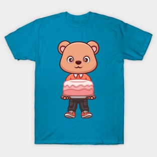 Birthday Bear Cute Cartoon T-Shirt